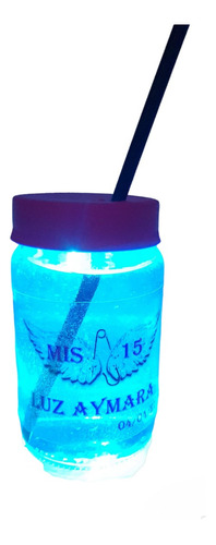 35 Vasos Frascos Con Led Luminoso Pers