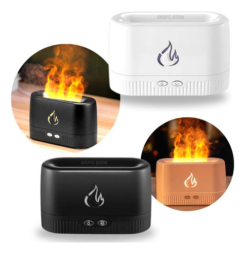 Difusor Umidificador Lareira Chama 3d Névoa Aromaterapia Led