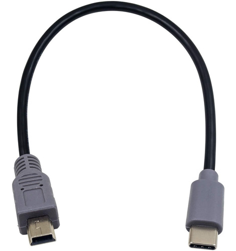 Cable De Datos Usb-c A Mini Usb | 25 Cm / Gris Y Negro