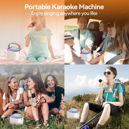 De Karaoke Con 2 Micrófonos Inalámbricos, Máquina De