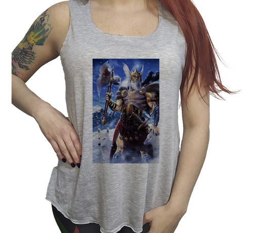 Musculosa Dama Odin Dios Nordico Mitologia Vikingo God M5