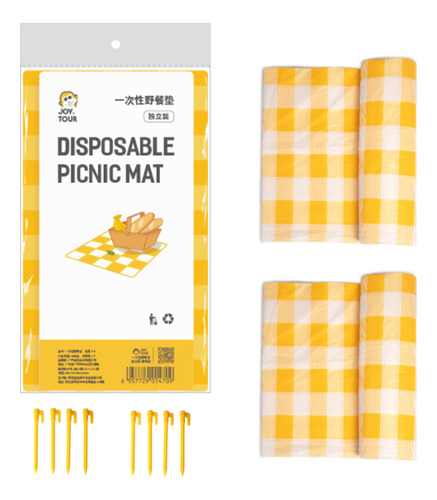 2pcs De Mantel De Picnic Impermeable De Un Solo Uso Camping