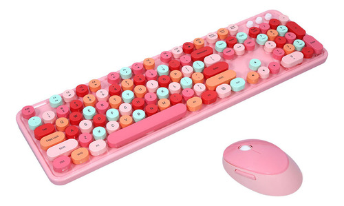 Suspension Key Cap Sweet Keyboard Mouse Combo Mixed Color