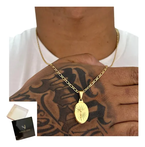 Corrente Masculina Não Sai Mais A Cor Com Banho 24k