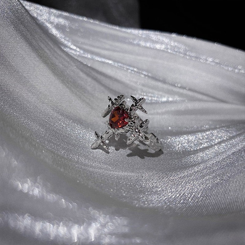 Anillos Góticos Con Forma De Corazón Con Apertura De Cristal