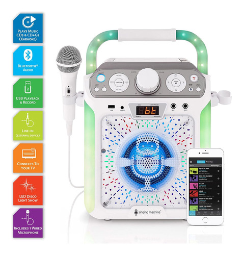 Reproductor De Karaoke Singing Machine Sml682btw Groove C...