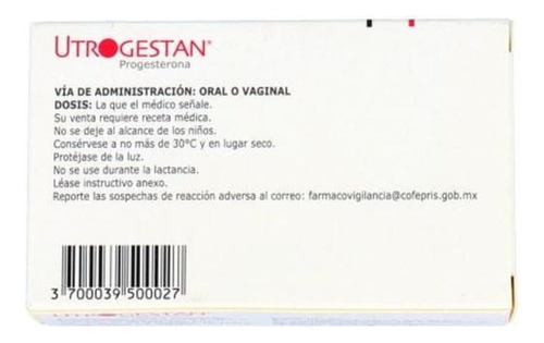 Utrogestan 100 Mg Caja Con 30 Cápsulas