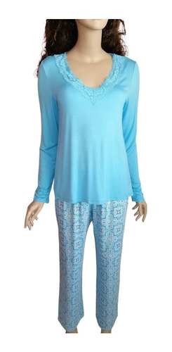 Pijama Mujer Largo Charter Club Talla S