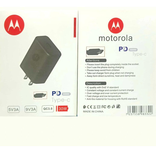 Cargador Motorola 30w Tipo C
