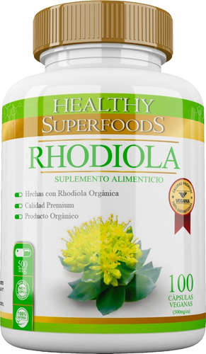Rhodiola Rosea Premium Pura 100 Capsulas 500mg Sabor Natural