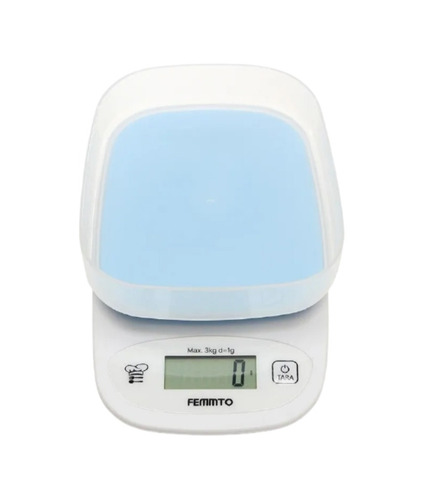 Imagen 1 de 3 de Balanza de cocina digital Femmto C01 pesa hasta 3kg celeste