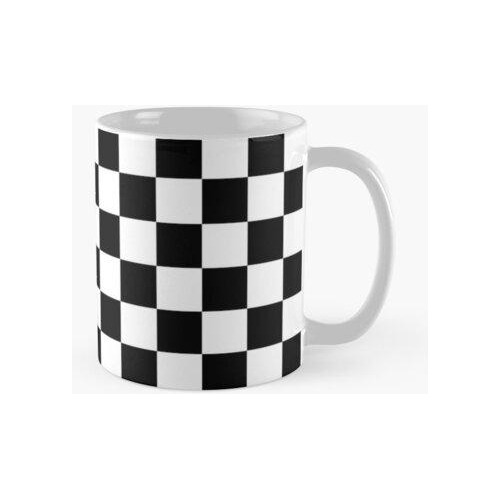 Taza Patrón De Tablero De Ajedrez En Blanco Y Negro Calidad 