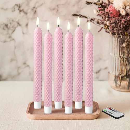 Velas Led De Panal Rosadas Con Control Remoto Velas A Parpad