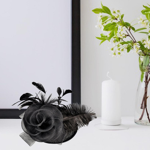 Flor Pluma Malla Fascinator Sombrero Pinza Para El Cabello