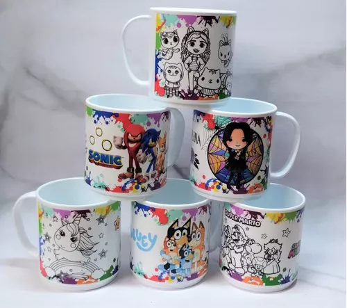 Tazas Plasticas Para Pintar + Fibras