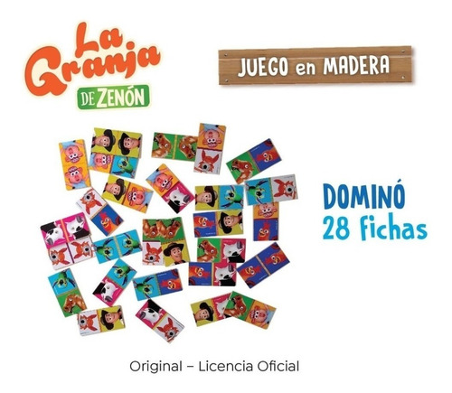 Juego Didáctico Dominó De Madera Infantil Granja De Zenón