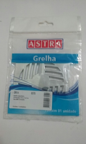 Grelha Quadrada 9,4cmx9,4cm Abs Cromado Gr14 Astra C/05pçs
