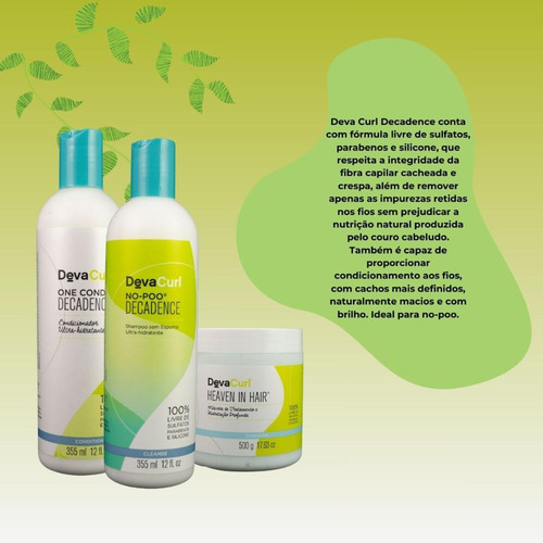 Devacurl No-poo Decadence Kit Home Care (3 Produtos)