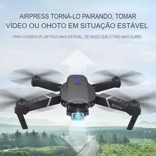 Drone E88 Pro Com Câmera Dupla E Wifi Com Case Cor Preto