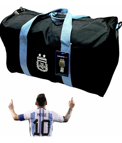 Bolso De Viaje Deportivo Afa Argentino Grande Como Leo Messi Color Azul Marino