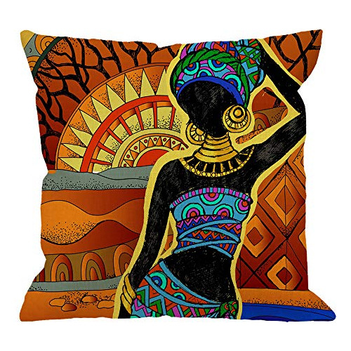 Funda De Almohada Cuadrada Africana, Fundas De Almohada...