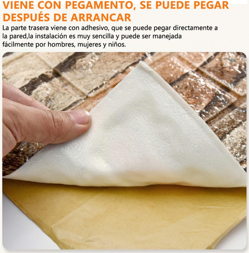 Imagen 3 de 7 de 3d Pegatina Pared Patron Ladrillo Espuma Papel Tapiz 35*30cm