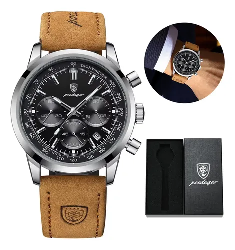 Relogio Masculino Poedagar 921 Original De Luxo Com Caixa