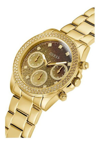 Reloj Guess Para Mujer, Caja Dorada De 38 Mm, Esfera Champán