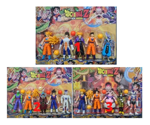 Combo 5 Bonecos Dragon Ball Z Articulados Goku 14 Cm Coleção