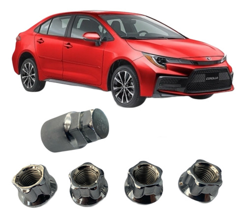 Birlos De Seguridad Toyota Corolla 2004-2021 Acero Solido.