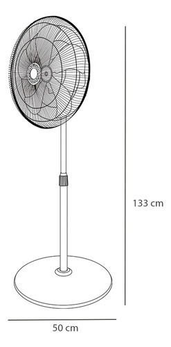 Ventilador De Pedestal Dace 3 En 1 De 18 Vd318125mann Cantidad de aspas 5 Estructura Negro Diámetro 46 cm Material de las aspas Aluminio