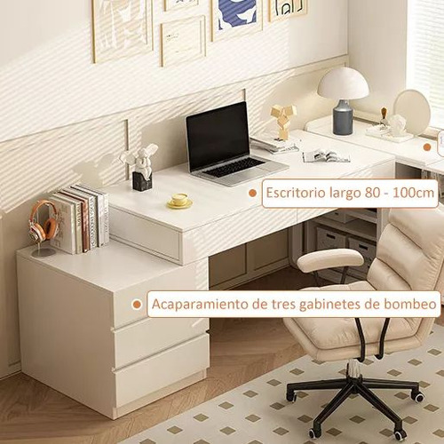 Escritorio De Sencillo Multifuncional Mesa Ordenador Estudio Blanco