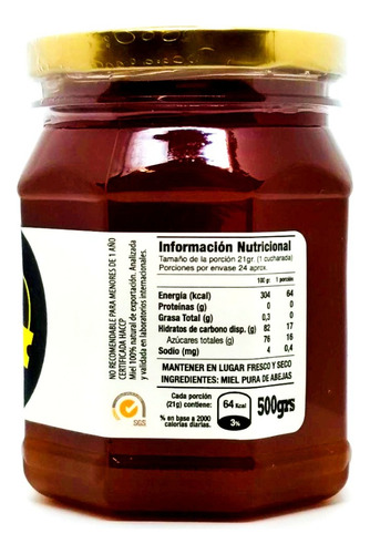 Imagen 2 de 7 de Miel De Abeja Pura Quillay 500g Cruda - Jpm