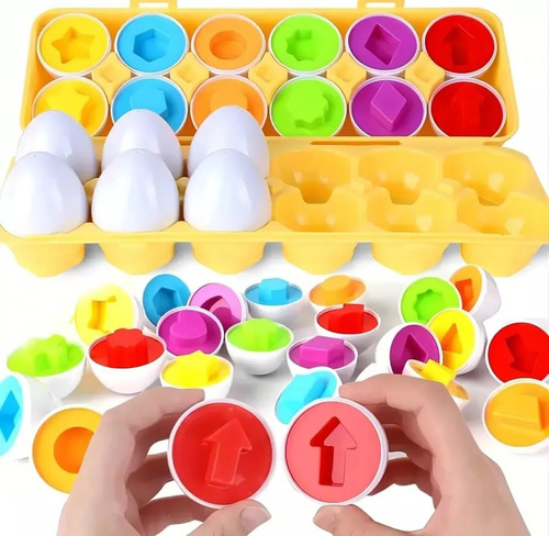 Huevos Juguete Didáctico Para Niños 12 Piezas Juego Encaje
