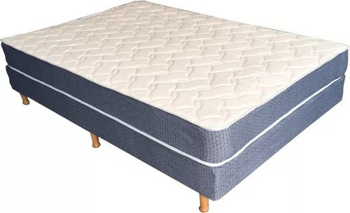 Colchon Sommier Acolchado Sabana Almohadas Patas Resortes