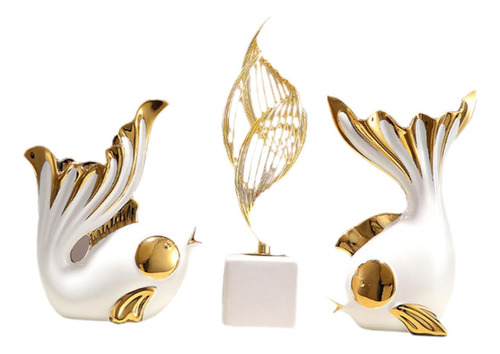 3x Estatua De Pescado Feng Shui Decoración Esculturas De
