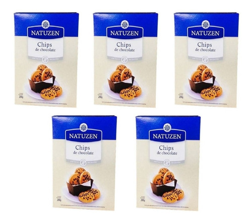 Pack X 5 Galletitas Natuzen Chips De Chocolate X 200grs