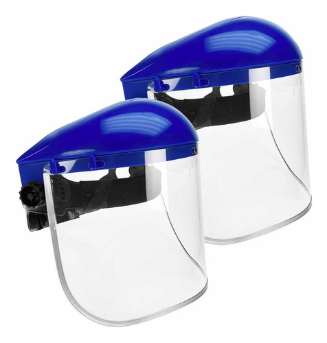 2 Pack Caretas Protector Profesional Abatible Mascarilla Color Transparente/Azul