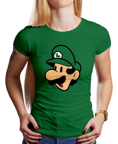 Polo Dama Luigi Bros Face (d0154 Boleto.store)