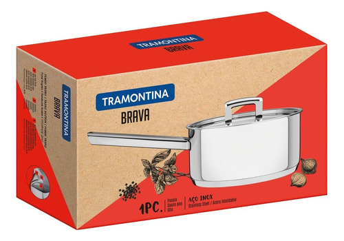 Cacerola Tramontina Brava 1,4 L CON Asa 16 Cm Acero Inox