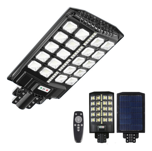 Lámpara Led Solar Alumbrado Exterio Control Remoto 700w Color Negro