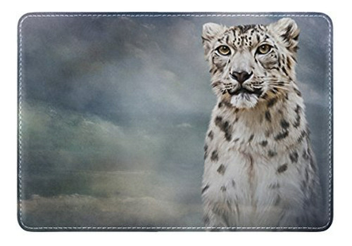 Cubierta Para Pasaporte - Mi Dibujo Diario Snow Leopard Leat