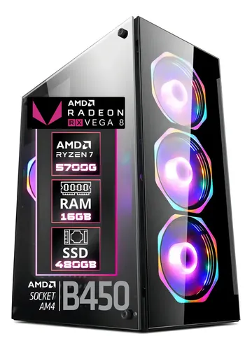 Pc Gamer Fácil Pulse Amd Ryzen 7 5700g Radeon Vega 8 Ssd 480gb