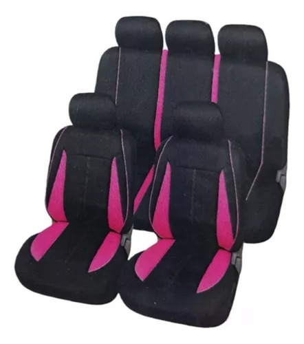 Funda Cubre Asiento Auto Para Mujer Rosado Eco Cuero