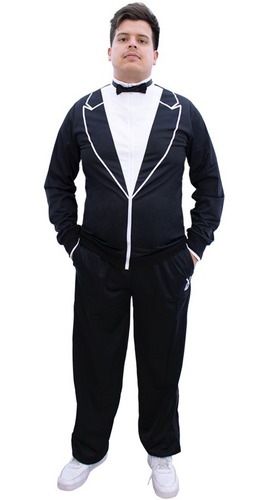 Sudadera Y Pants Deportivos Tuxedo Clasico Negro