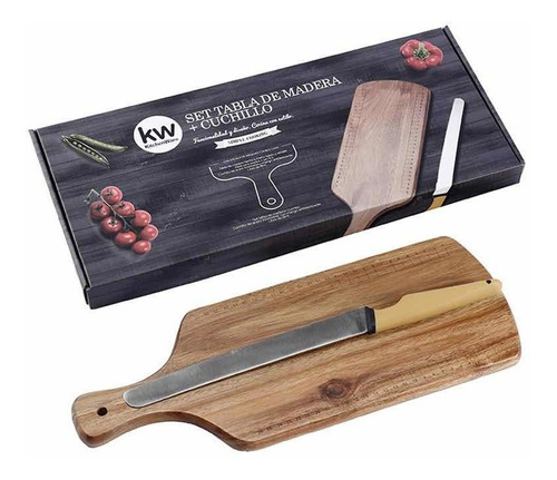 Tabla Madera Para Picar Carne  , Asados + Cuchillo De Acero 