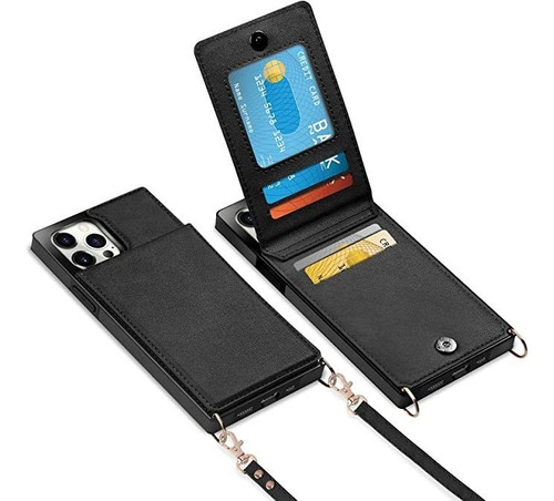 Vofolen Para Teléfono 13 Pro Wallet Case Con Cordón Crossbod