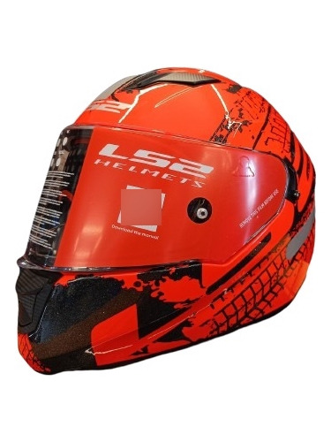 Capacete Ls2 Ff320 Stream Lava Laranja Viseira Solar