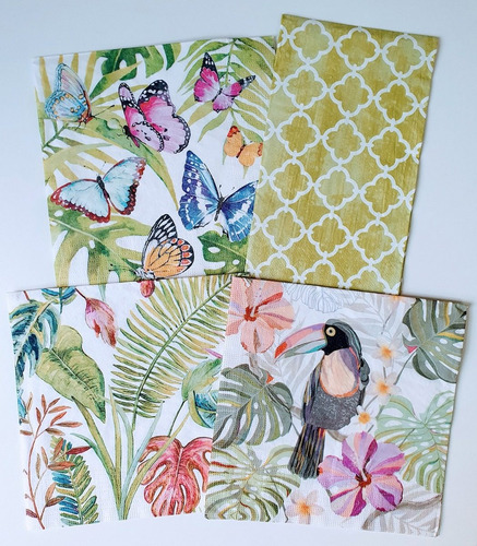 Servilletas Decoupage Set Mariposas Tropicales Laura Craft