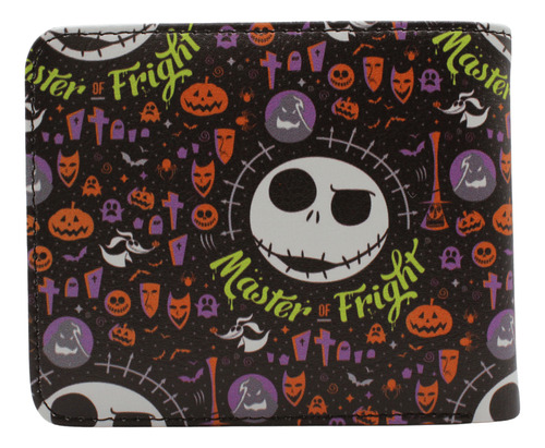 Cartera Billetera Inspirada En Jack Skellington Tim Burton Negro/verde/morado/naranja
